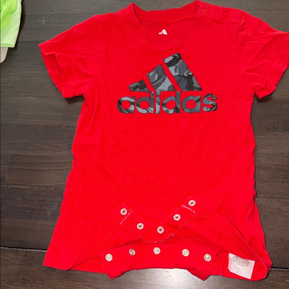 Adidas Kids Red Logo Tee